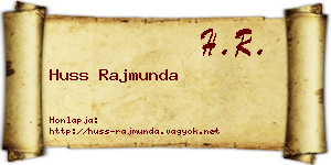Huss Rajmunda névjegykártya